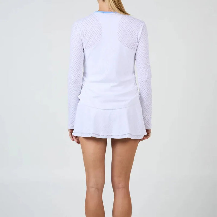 Sofibella Spring Tide L/S Top - White/Periwinkle
