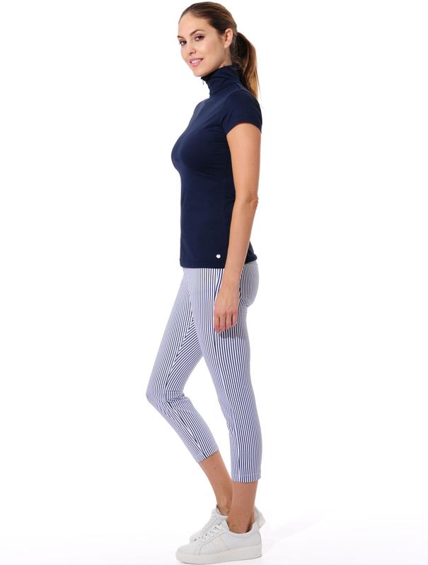 MDC Low Waist Crop Pants - Pinstripe Navy