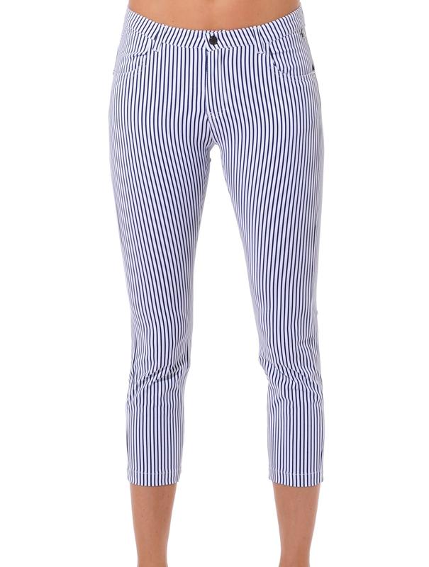 MDC Low Waist Crop Pants - Pinstripe Navy