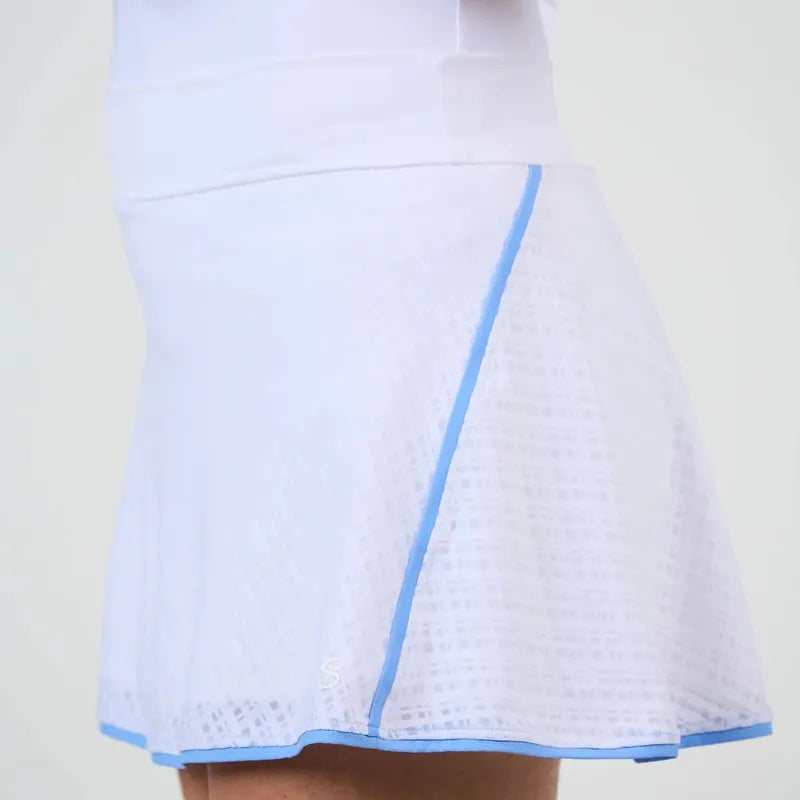 Sofibella Spring Tide A-Line Skort (14") - White/Periwinkle
