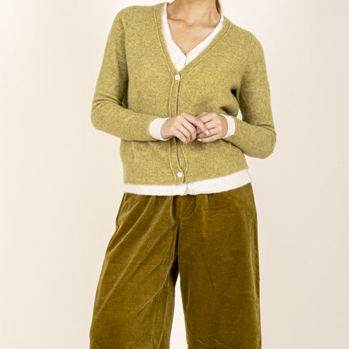JC Sophie Pernille Cardigan - Lime/Ivory