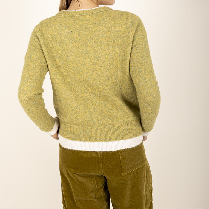 JC Sophie Pernille Cardigan - Lime/Ivory