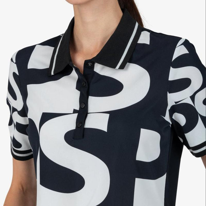 Sportalm Monogram Print S/S Polo - Black/White