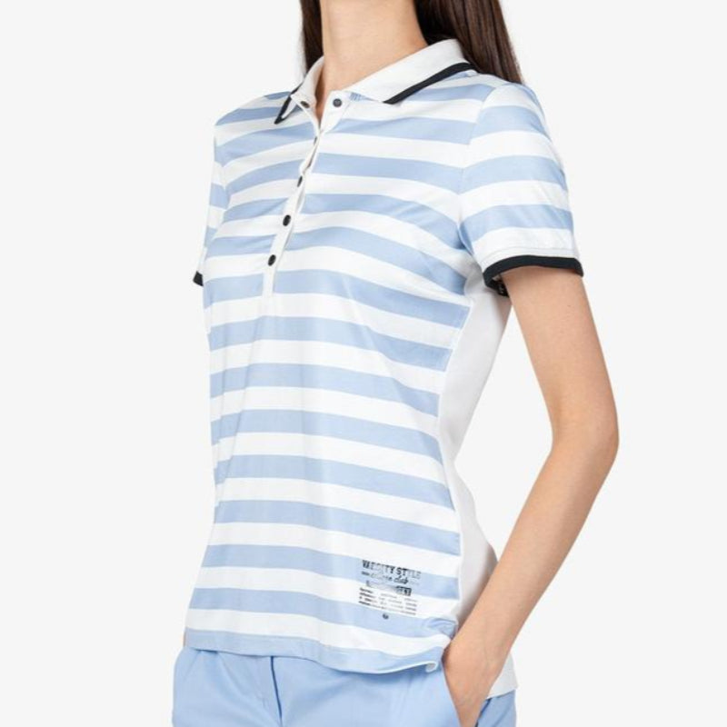 Sportalm Stripe S/S Polo - Blue/White