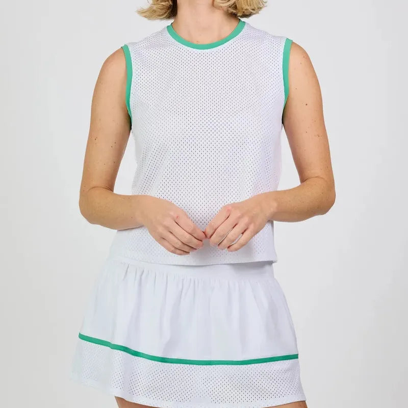 Sofibella Alpine Whites Tank - White/Green