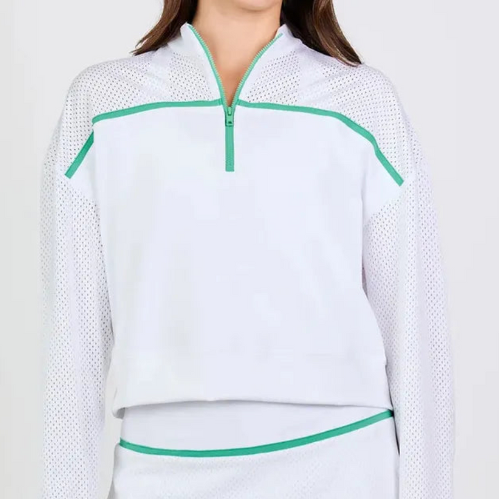 Sofibella Alpine Story Pullover- White/Green