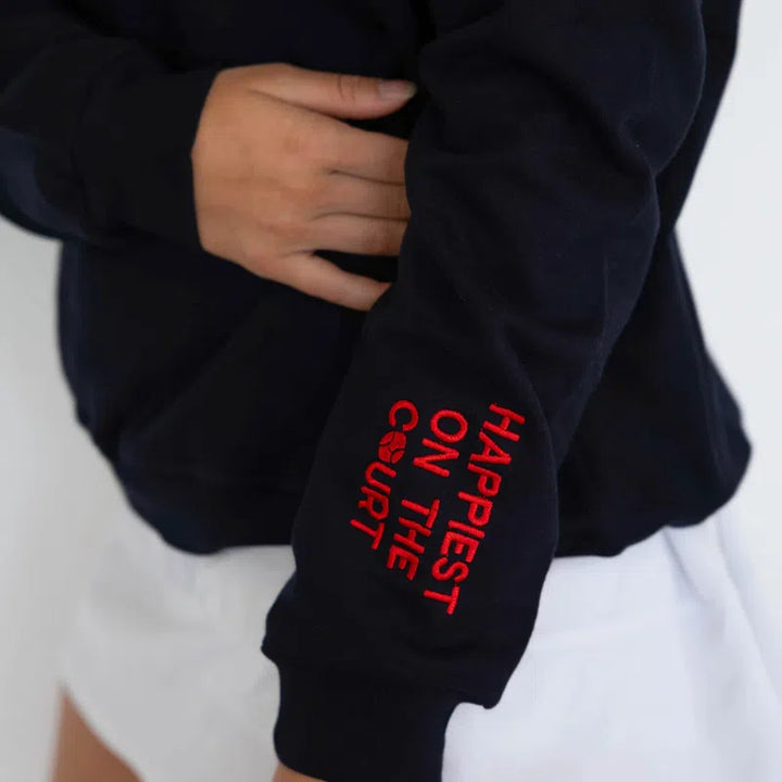 CourtLife Happiest on The Tennis Court Zip Sweatshirt - Various Colours