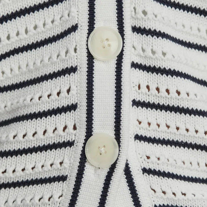 Varley Antonia Cardigan - White/Blue Nights