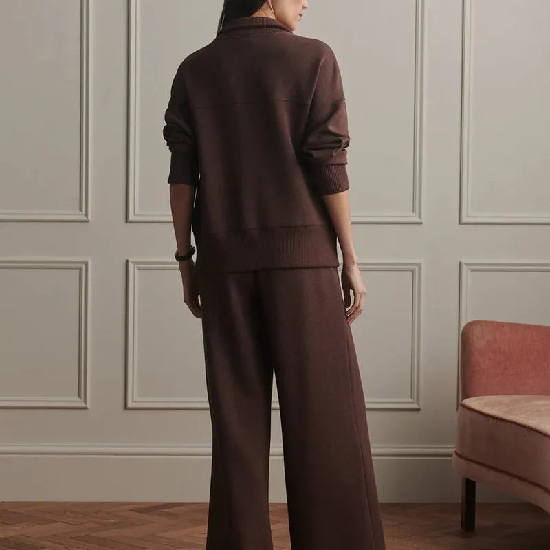 Varley Bronya Button Sweat - Coffee Bean Marl