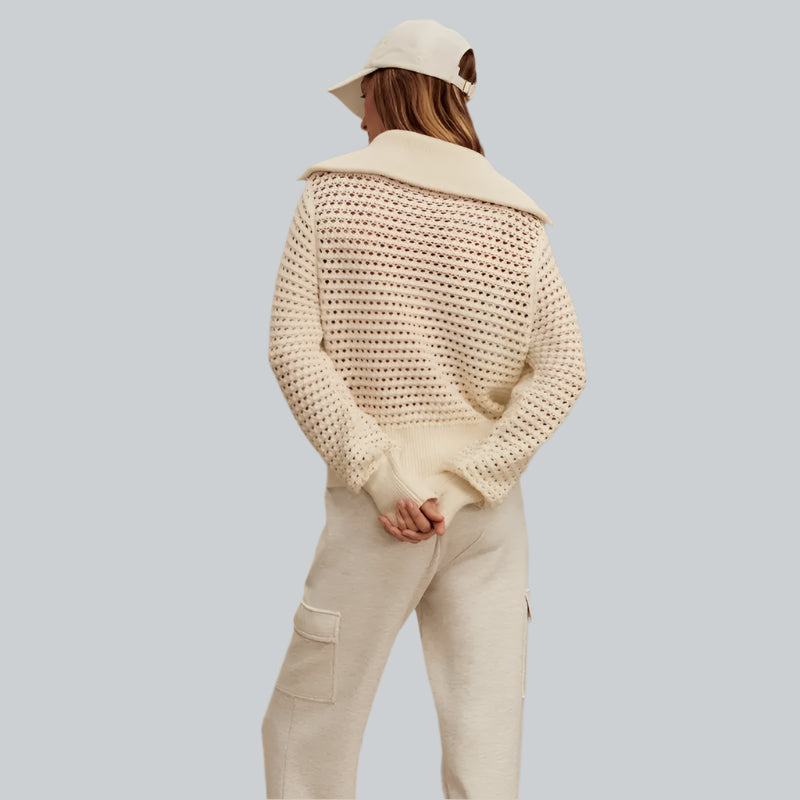 Varley Eloise Zip Knit Jacket - Egret