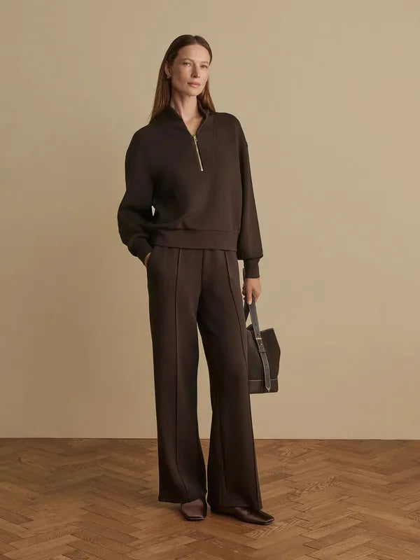 Varley Wide Leg Pants (30") - Coffee Bean Marl