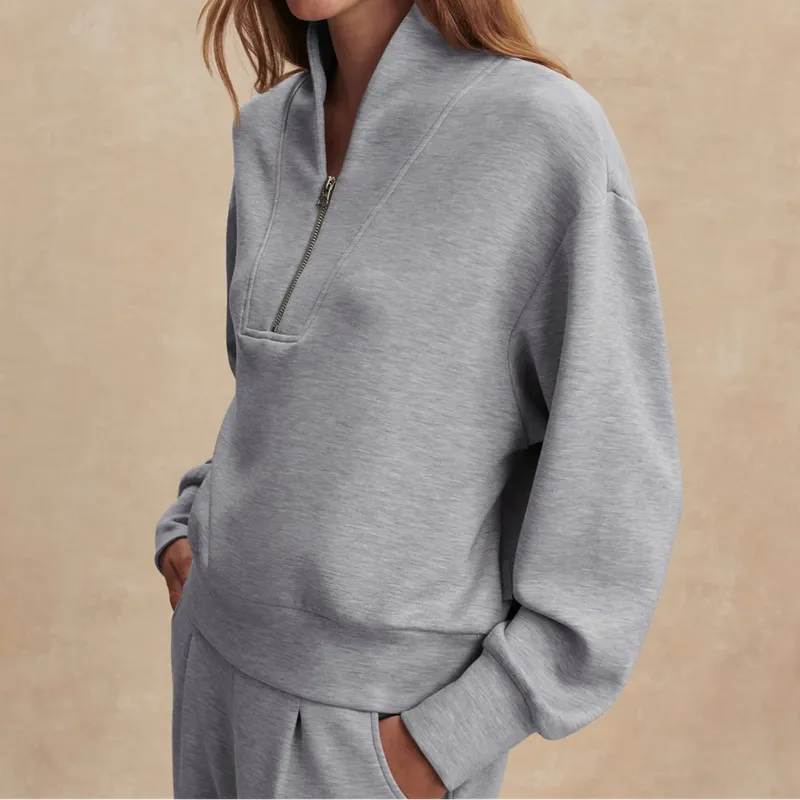 Varley Davidson Sweat - Mid Blue Marl