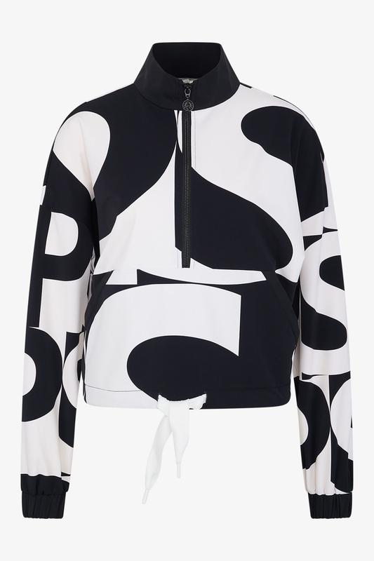 Sportalm Monogram Print Pullover Top - Black/White