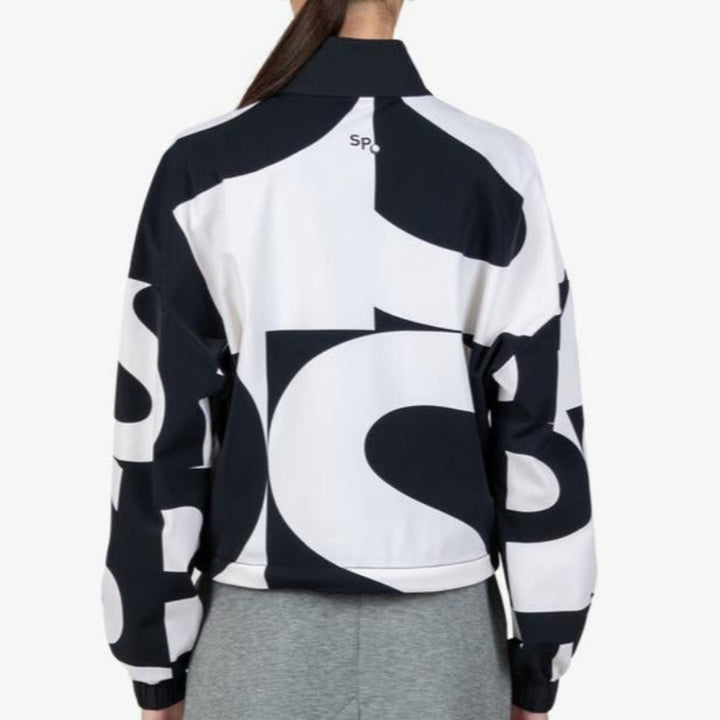 Sportalm Monogram Print Pullover Top - Black/White