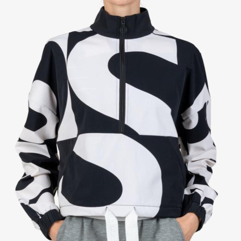 Sportalm Monogram Print Pullover Top - Black/White