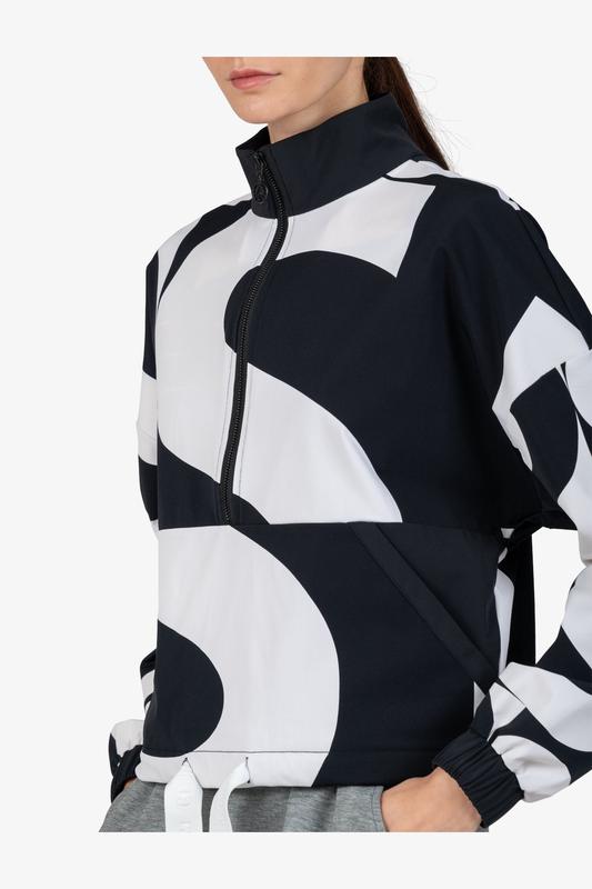 Sportalm Monogram Print Pullover Top - Black/White