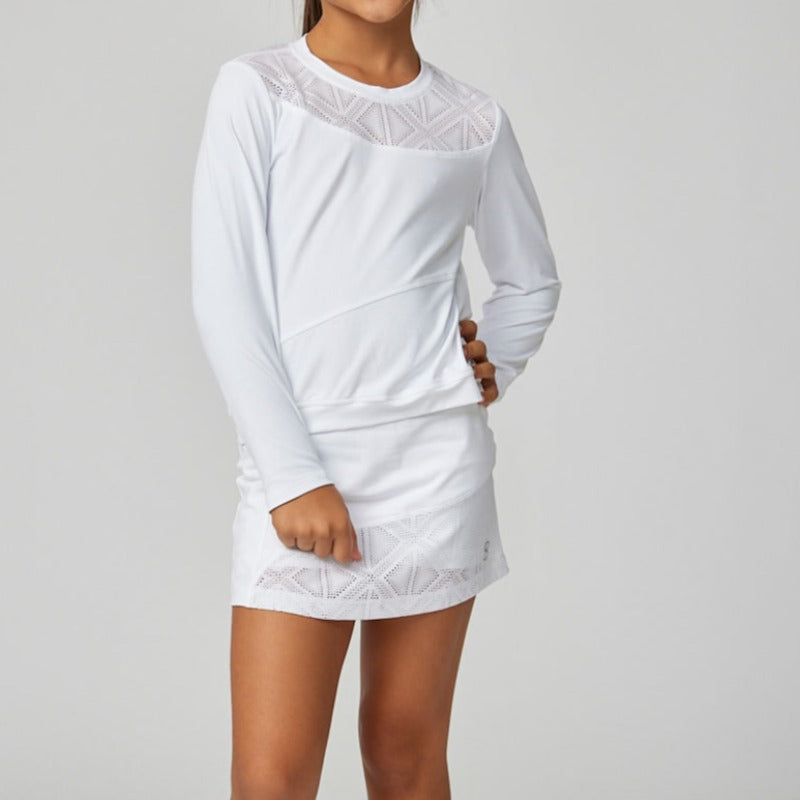 Sofibella Diamond Rush Girls L/S Top - White