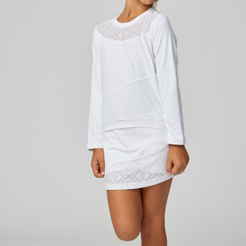 Sofibella Diamond Rush Girls L/S Top - White