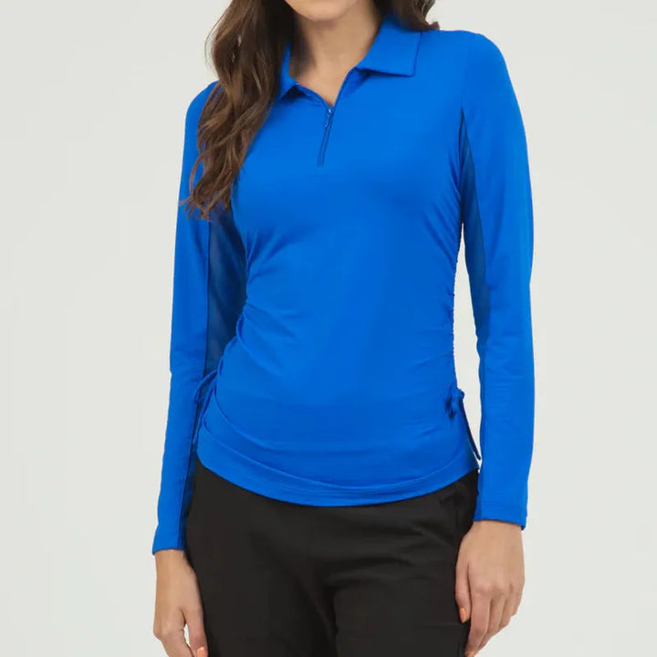 IBKUL Adjustable L/S Polo - Blue