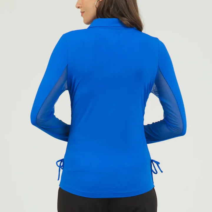 IBKUL Adjustable L/S Polo - Blue