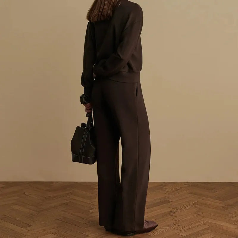 Varley Wide Leg Pants (30") - Coffee Bean Marl