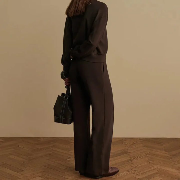 Varley Wide Leg Pants (30") - Coffee Bean Marl