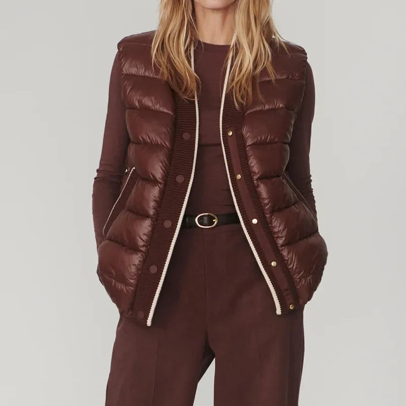 Varley Colwyn Boxy Gilet - Brown Stone