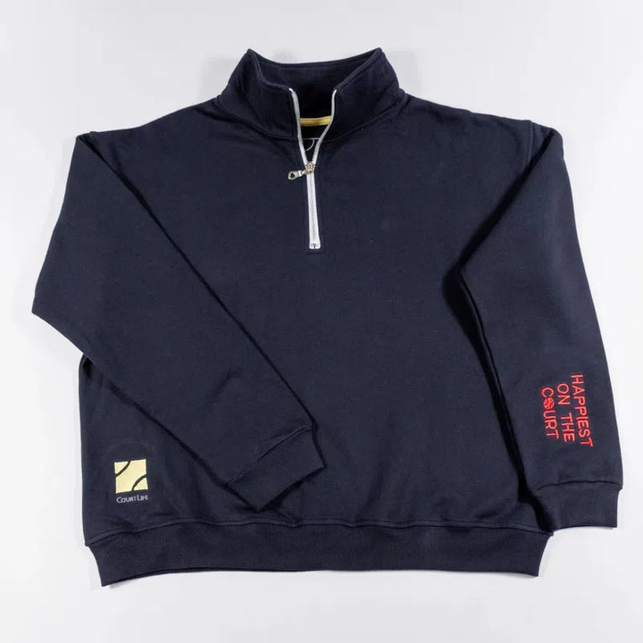 CourtLife Happiest on The Tennis Court Zip Sweatshirt - Various Colours