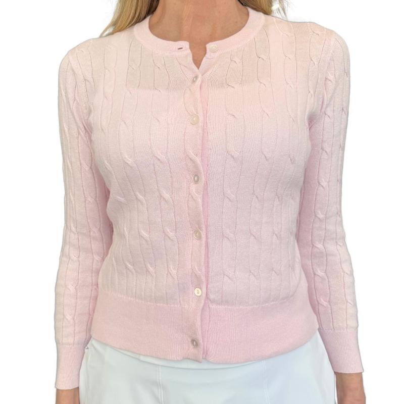 Alashan Cashmere April Cable Cardigan - Pink Sugar