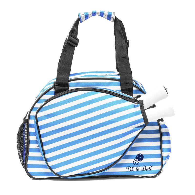 Pik'le'Ball Pickleball Tote - Blue Stripe