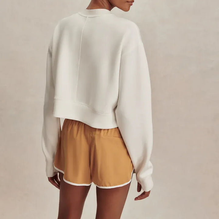 Varley Tasmin Cropped Sweat - Snow White
