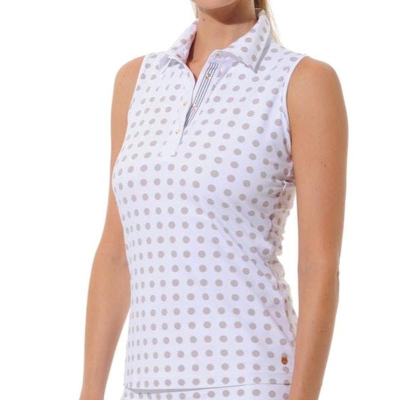 MDC S/L Polo - Taupe Dots