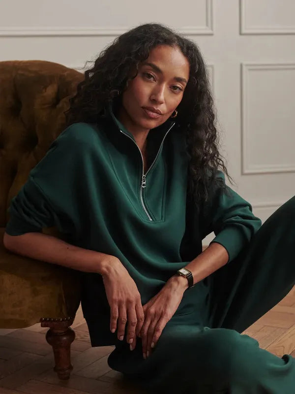 Varley Hawley Zip Sweat - Ponderosa Pine