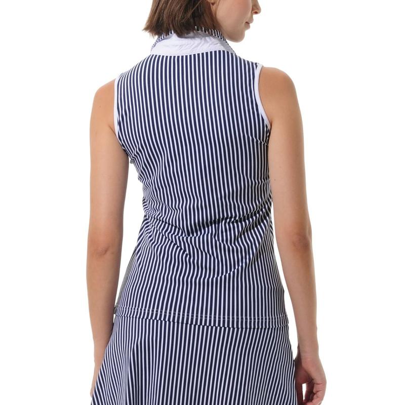 MDC Stripe S/L Polo - Navy/White