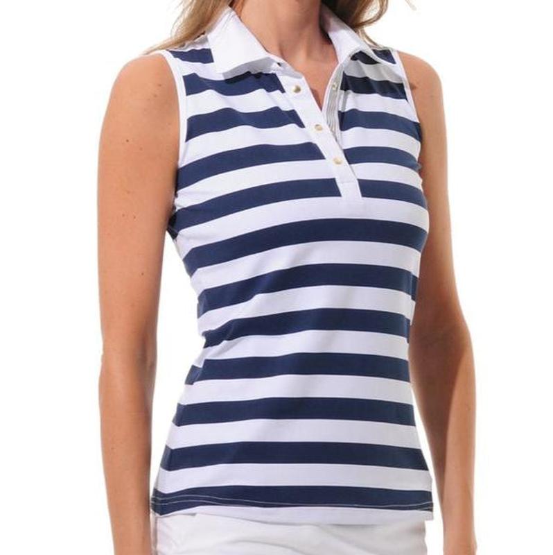 MDC Yachting Print S/L Polo - Navy/White