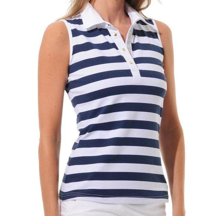 MDC Yachting Print S/L Polo - Navy/White