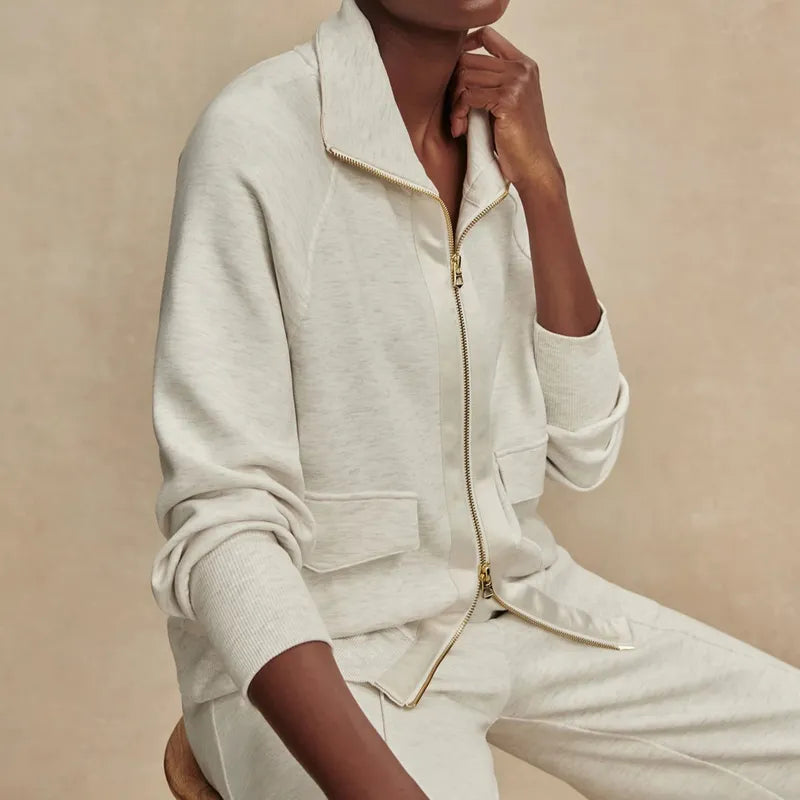 Varley Roxbury Full Zip - Ivory Marl