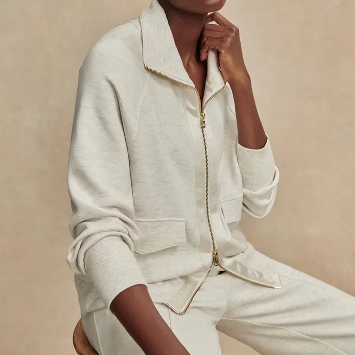 Varley Roxbury Full Zip - Ivory Marl