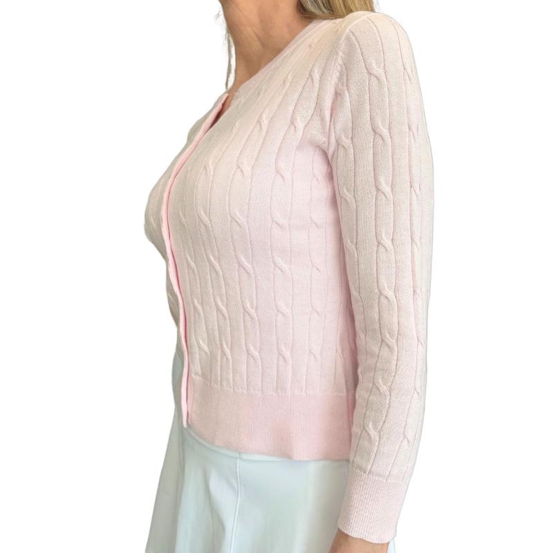 Alashan Cashmere April Cable Cardigan - Pink Sugar