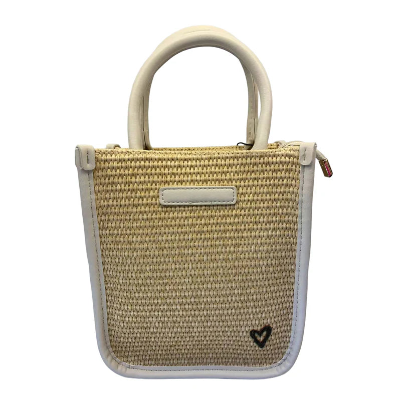 preneLOVE Kelso Raffia Crossbody - Cream