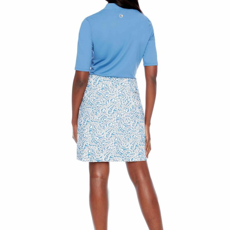 Swing Control Dutch Paisley Skort (18") - Blue/Cream