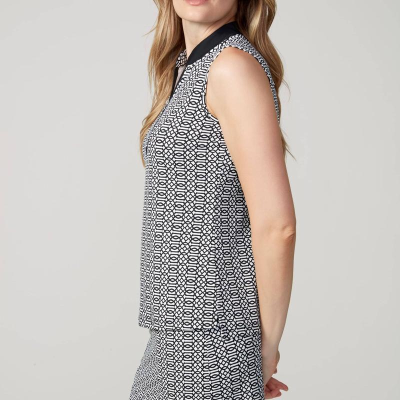 Swing Control Printed Velocity S/L Top - Black/White