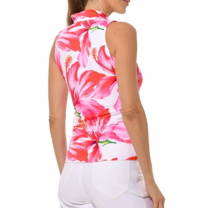 MDC HIbiscus Print S/L Mock - Pink Floral