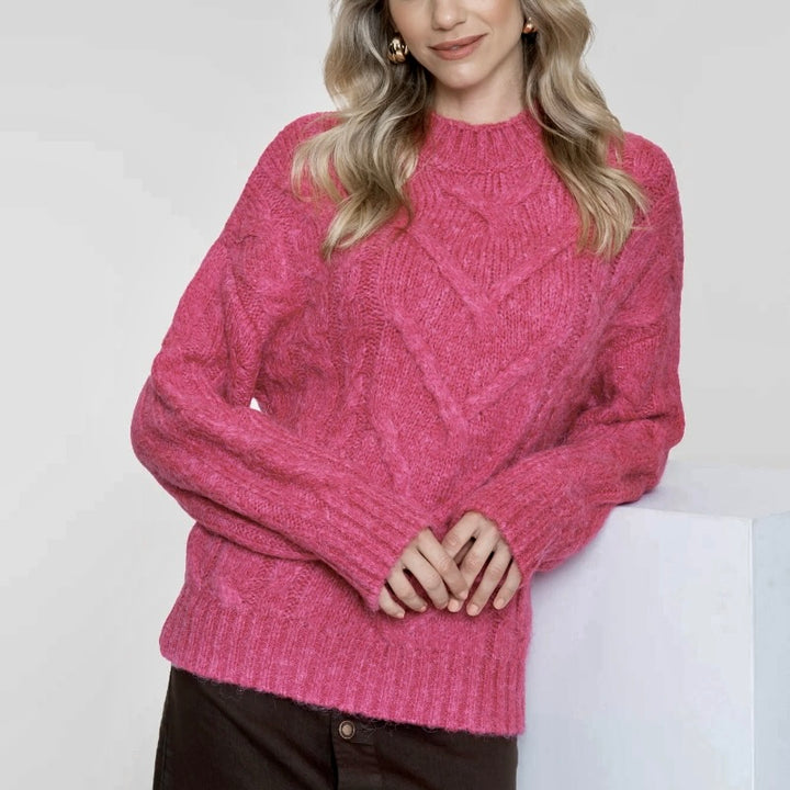 Geisha Long Cable Sweater - Pink