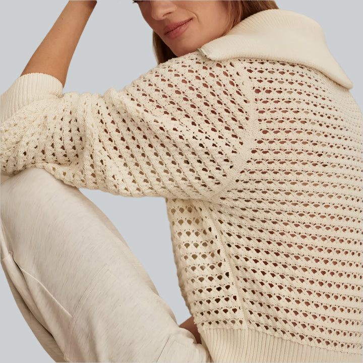 Varley Eloise Zip Knit Jacket - Egret