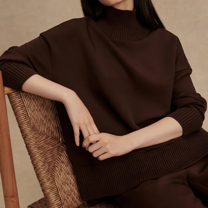 Varley Barker High Neck Sweat - Coffee Bean