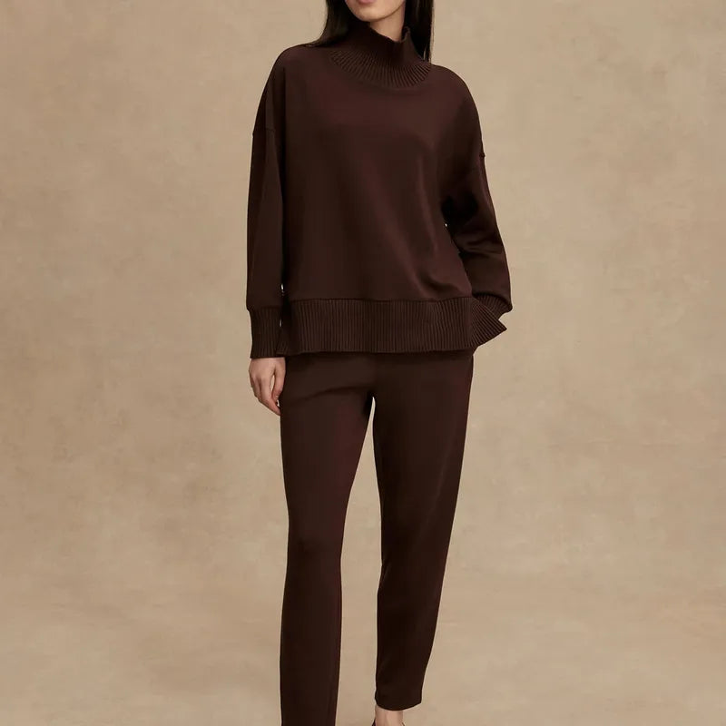 Varley Barker High Neck Sweat - Coffee Bean