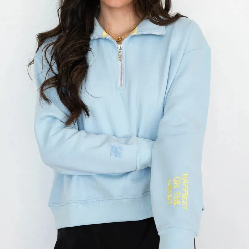 CourtLife Happiest on The Tennis Court Zip Sweatshirt - Various Colours