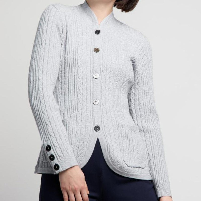 Atelier by Lyse Spenard Cable Cardigan - Grey