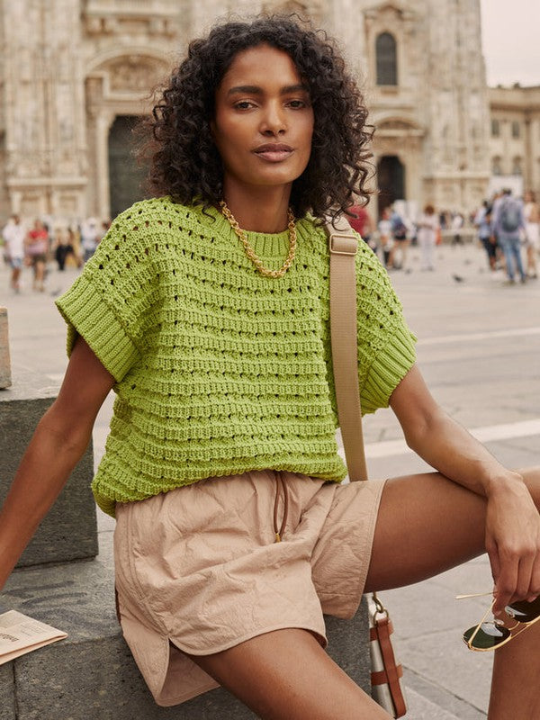 Varley Fillmore S/S Knit Top - Lime